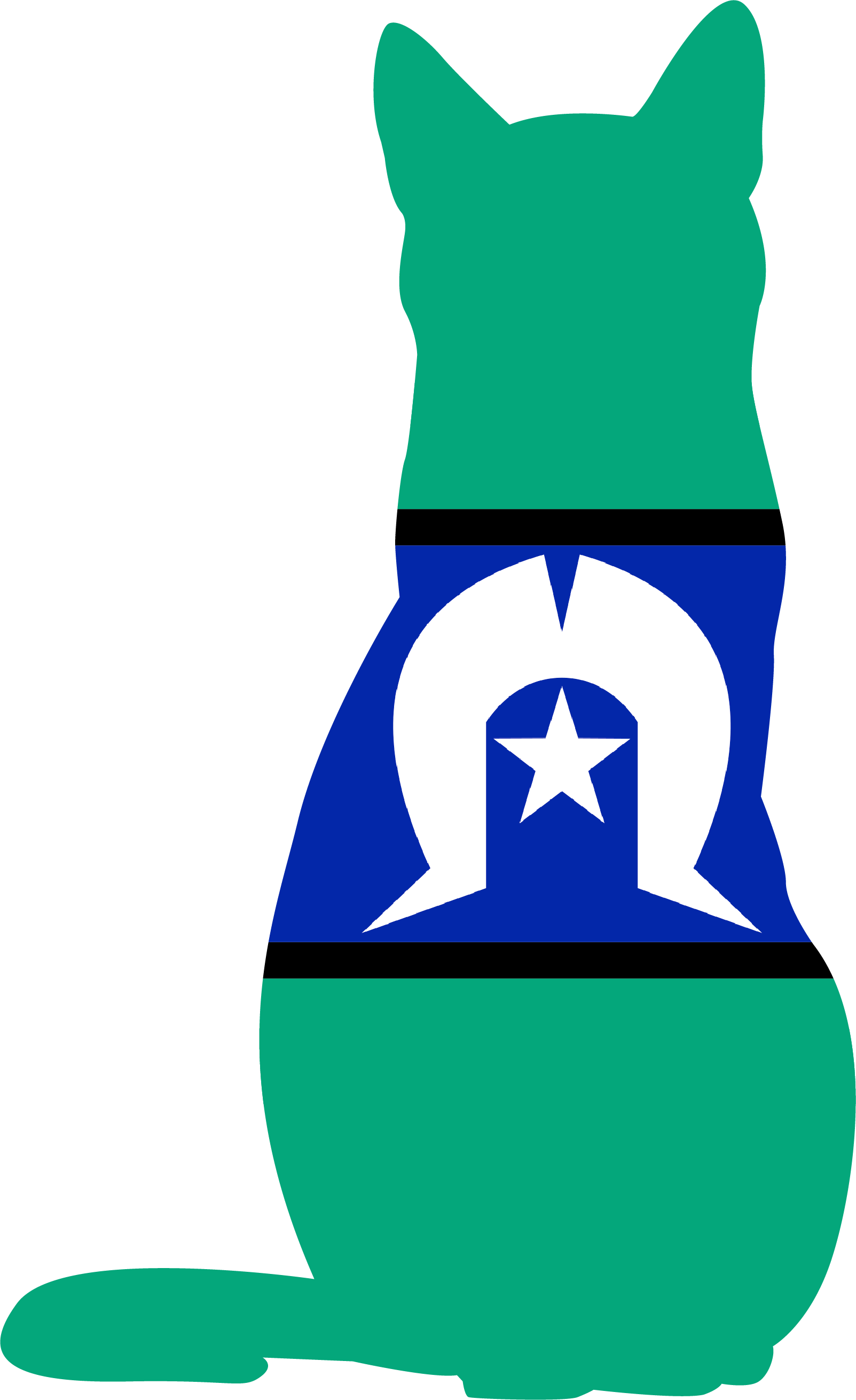 Torres Strait Flag shaped like a cat